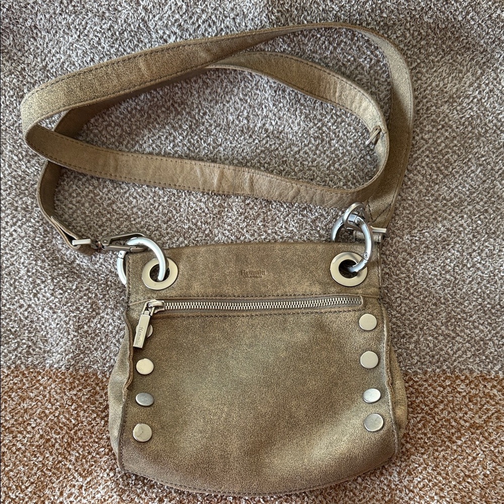 Hammitt Tan Tony Crossbody Bag with Silver Accents